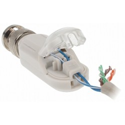 Video transformer CCTV cameras after twisted pair cable, straight with BNC plug, latching KRONE UTP RJ45 Network Cable ACTii AC3