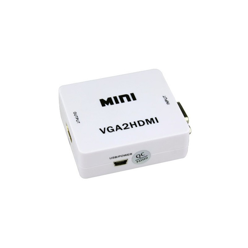 Convertisseur Mini VGA vers HDMI 1.3 + Audio stéréo 1080p ACTii AC8095