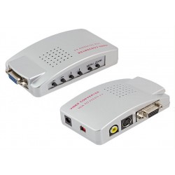 ממיר מתאם VGA 1280x1024 ל-S-VIDEO Video AV RCA TV ACTii AC7609