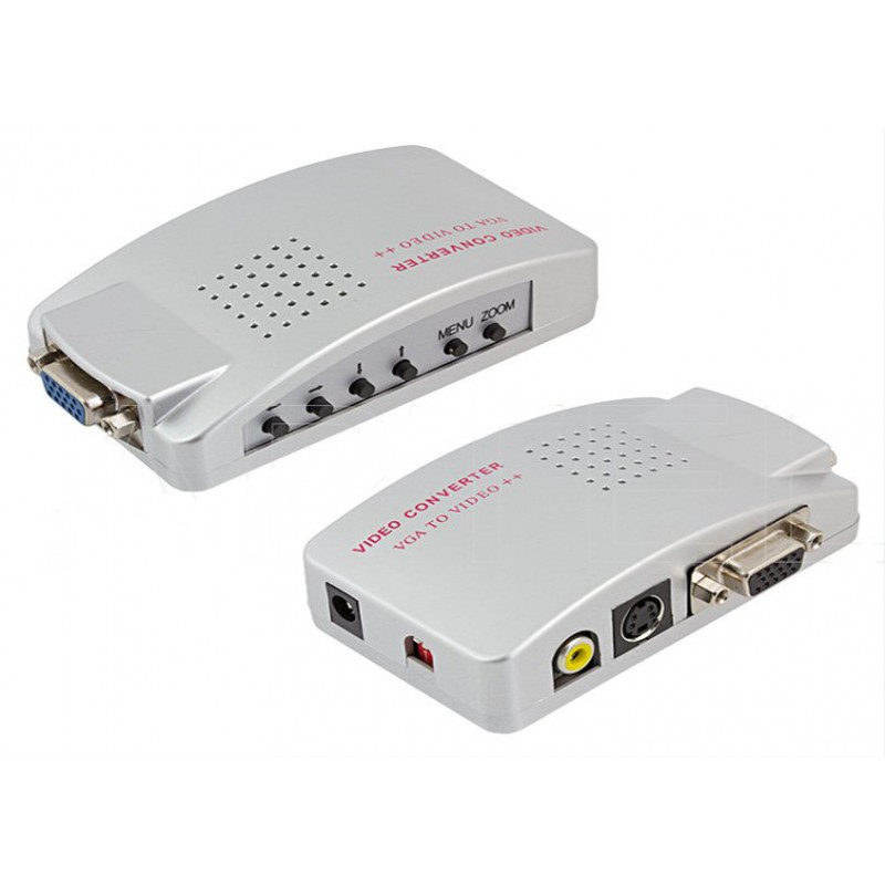 ממיר מתאם VGA 1280x1024 ל-S-VIDEO Video AV RCA TV ACTii AC7609