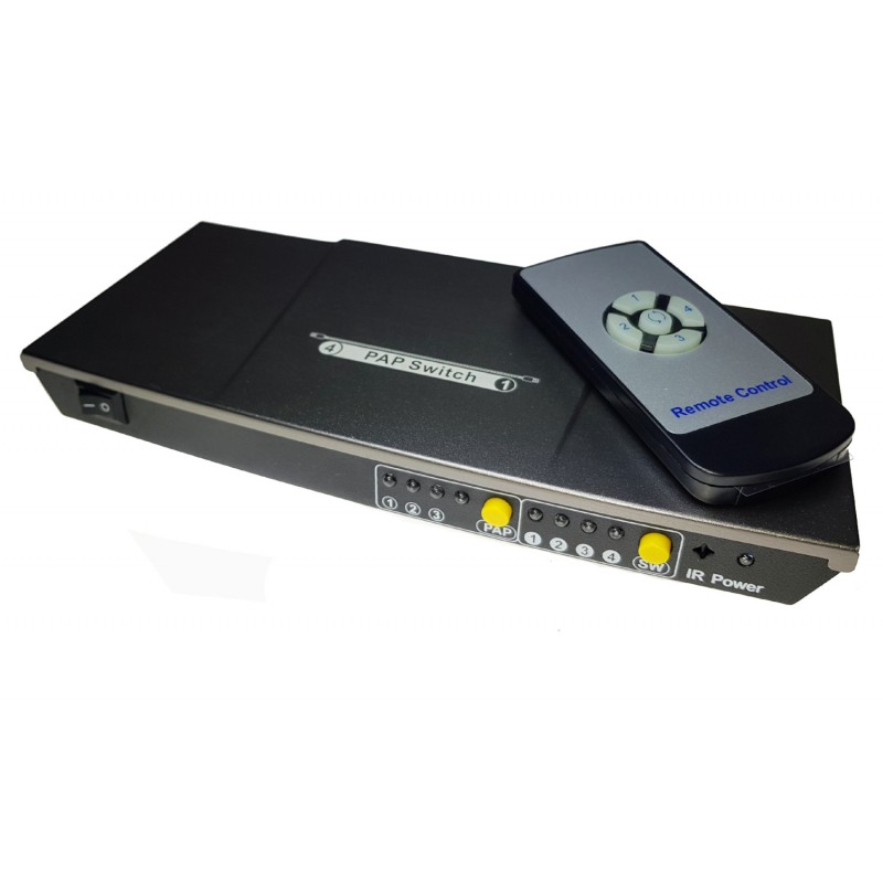 Switch HDMI 4X1 PAP Multiviewer 1080p Vista de cuatro señales de video simultáneamente + control remoto ACTII ACTii AC6473
