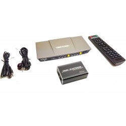 Repartidor Matrix Switch HDMI 3x2 + extensor 50m, 3D EDID HDCP 4K HD 3840x2160 Dolby AC3, DTS5.1, DTS7.1 + control remoto ACTii 