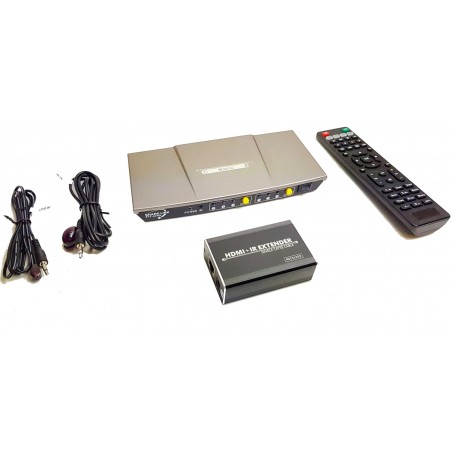 HDMI 3x2 矩阵切换分配器带50米延长器 3D EDID HDCP 4K 3840x2160 Dolby AC3 DTS5.1 DTS7.1及遥控器 ACTii AC2006