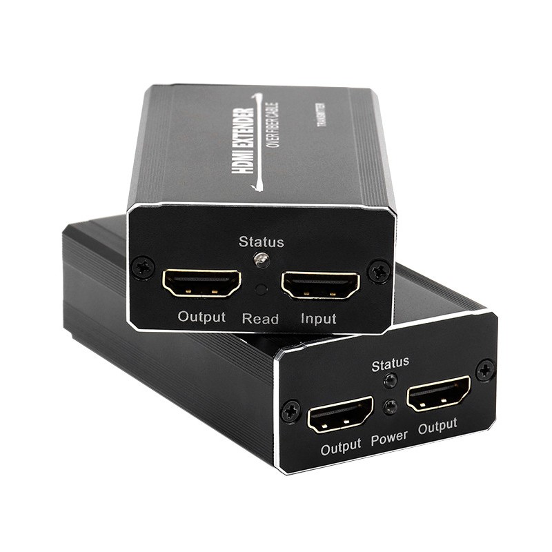 Video Extender HDMI bis zu 20 km Glasfaser, 4k, zwei HDMI-Ausgänge, EDID HDCP 1.4, Multimode LC-Anschluss ACTii AC2211