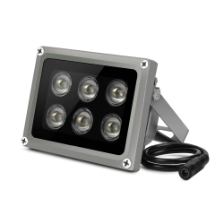 Reflektor, Oświetlacz podczerwieni 6x Diody ARRAY IR 40m 90st, Zewnętrzny, do kamer przemysłowych CCTV ACTii AC9137