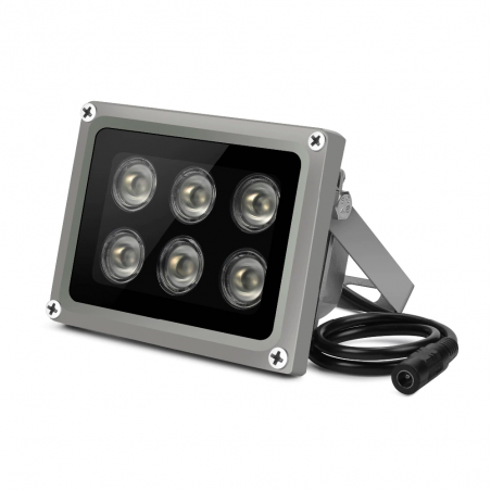 Foco, Iluminador infrarrojo 6x LEDs ARRAY IR 40m 90st, Exterior, para cámaras industriales CCTV ACTii AC9137