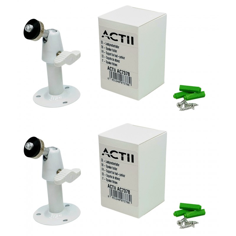 2x Speaker Wall Mount Holder for Logitech Z103 Z906 Z55 PIONEER HTP-071 White ACTii AC9397