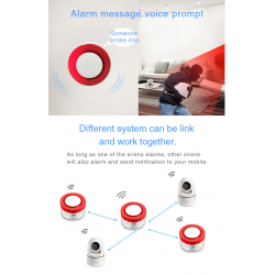 WIFI Smart Sirene Drahtloser Alarm + PIR Bewegungssensor, Fenstertürsensor Fernbedienung Android iPhone Tuya Smart ACTii AC7127