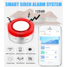 Allarme wireless WIFI Smart Siren + sensore di movimento PIR, sensore per porte finestre Telecomando Android iPhone Tuya Smart A
