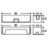 3x Czujnik Magnetyczny, Kontaktron Boczny, 50mm, 20mm szczelina, NC Schowany Kabel Kolor Biały Dla Satel Bosch ACTii AC1597