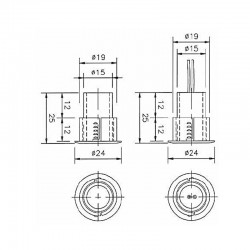 3x - Czujnik magnetyczny, Kontaktron Wpuszczany NC, Biały, Dla Bosch Satel Elmes ... ACTii AC8712
