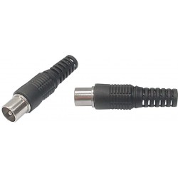 2pcs Antenna plug (IEC) for coaxial cable, plastic ACTii AC7834