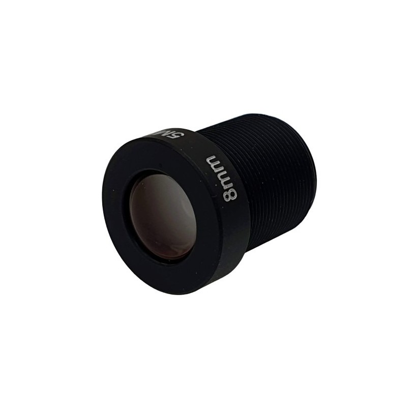 Obiektyw M12 S-MOUNT 8mm 5MP Megapiksel Filtr IR do kamer Przemysłowych CCTV Płytkowych Szklany ACTii AC3319