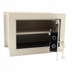 Mekaniskt kassaskåp för väggmontering 33x20x23 cm Två hyllplan ACTii AC1069