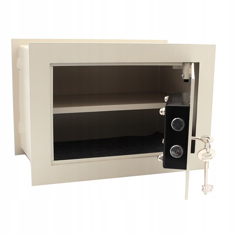 Duvara Monte Edilebilir Mekanik Kasa 33x20x23cm Çift Raflı ACTii AC1069