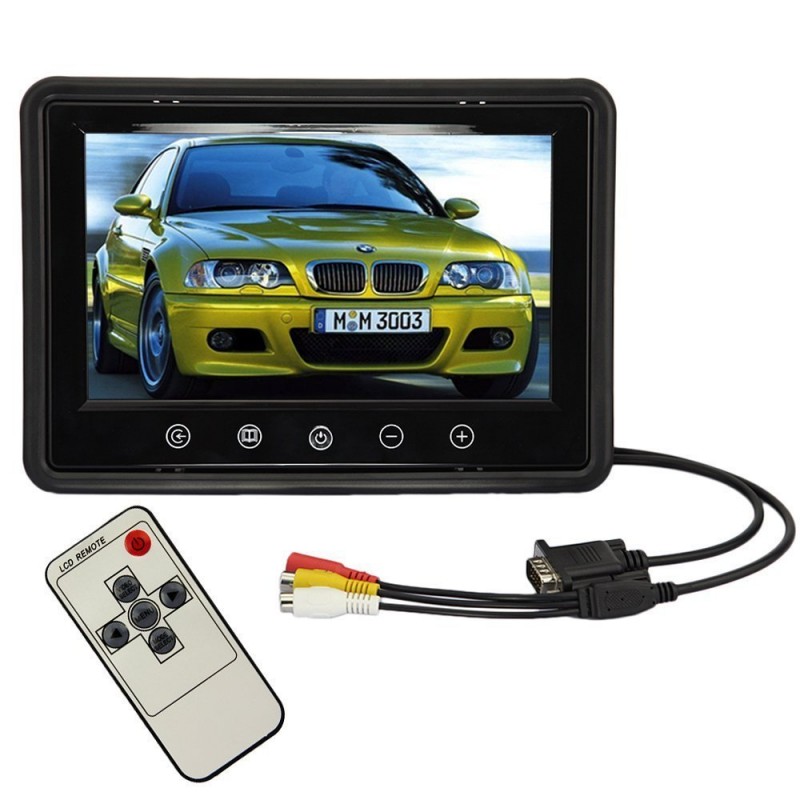 9 inch LCD Monitor Remote Control Car Tripod 2x Two VGA Cameras Frame Holder Mount For Bus Truck Tractor ACTii AC5061