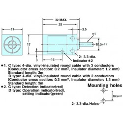 Proximity sensor 5mm NPN NO 10-36V DC Brown 3 wires OMRON TL-Q5MC1 ACTii AC2322