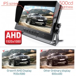 Monitor LCD AHD 1080P de 9 pulgadas con DVR Recorder K. SD Coche Camión de autobús con divisor de cuatro cámaras ACTii AC8327