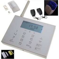 Alarma inalámbrica, sistema de alarma con marcador GSM + SIRENA inalámbrica, detector PIR + 2 llaveros ACTii AC6503