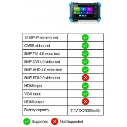 Testeur de caméra IP moniteur de service LCD tactile 5 1920x1080 AHD CVI TVI CVBS PTZ PoE WIFI ONVIF 4K Android RJ45 ACTii AC540