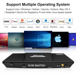 Switch KVM 2x1 HDMI 4K 1080p 3x USB 2.0 18 Gbps HDCP 2.2 EDID HDR Telecomando IR ACTii AC7695