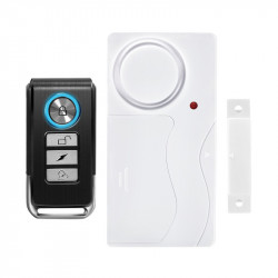 Sensor magnético + interruptor de lengüeta de vibración para puerta de ventana, alarma de sirena + control remoto, función de ti