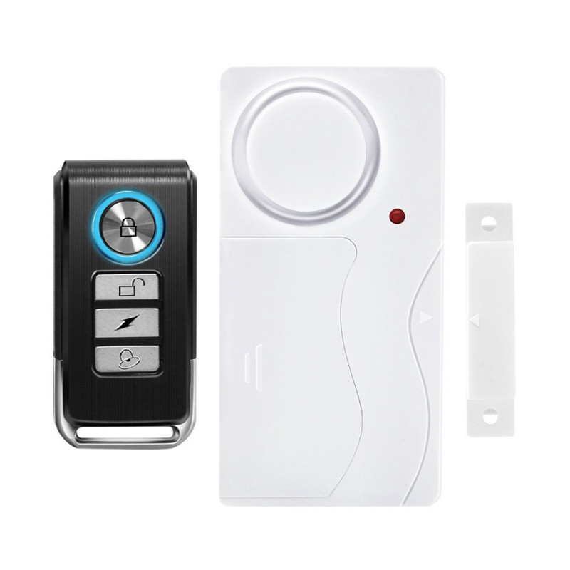 Sensor magnético Interruptor de lengüeta para puerta de ventana, alarma de sirena + control remoto, función de campana de tienda
