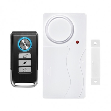 Capteur magnétique Interrupteur à lames pour porte fenêtre, alarme sirène + télécommande, fonction cloche de magasin, carillon A