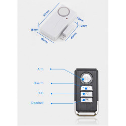 Magnetic sensor Reed switch for Window Door, Siren alarm + Remote control, shop bell function, chime ACTii AC1741