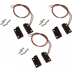 3x - Capteur magnétique, interrupteur à lames latéral NC, marron, pour Bosch Satel Elmes ... ACTii AC3856