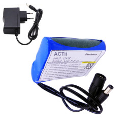 Batterie de secours 12V 2800mAh Li-Ion UPS pour caméras CCTV AHD IP DVI TVI en cas de panne de courant + Chargeur ACTii AC2623