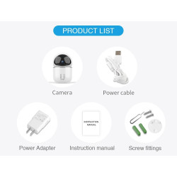 Caméra IP motorisée 1080p WIFI LED IR 20m AUDIO Carte SD Tuya Smart IFTTT Alexa Google Assistant ACTii AC6144