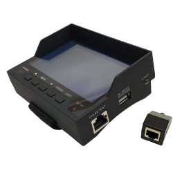 CCTV kameraszerviz monitor 4,3 LCD LAN RJ45 UTP videó audio teszter 12V akkumulátorral és kimenettel ACTii AC3518