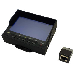 CCTV LCD Camera Service Monitor 4.3 + Tester LAN RJ45 UTP Video Audio Batteria Li-ion 12V uscita telecamera ACTii AC3518