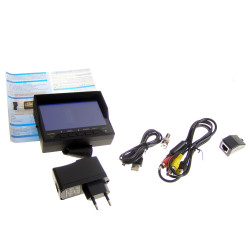 CCTV LCD Cámara Servicio Monitor 4.3 + Probador de LAN RJ45 UTP Video Audio Batería de iones de litio Salida de cámara de 12V AC