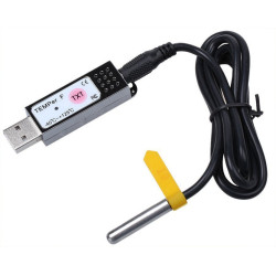 USB PC Thermometer Externe Sonde Zwei Sensoren Temperatursensor Sensor mit Alarm, Windows, Android TXT Excel ACTii AC1367