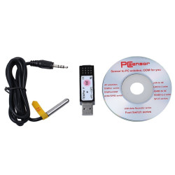 Termometr USB PC sonda zewnętrzna Dwa czujniki Czujnik Sensor temperatury z Alarmem, Windows, Android TXT Excel ACTii AC1367