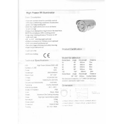Infrared Spotlight ARRAY LED Illuminator 50m Range 60 Degree Angle External for CCTV Cameras ACTii AC5015