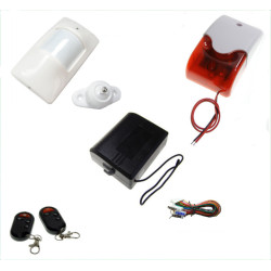 Wired Alarm System, Two Remote Controls, PIR Motion Detector, Alarm Siren ACTii AC2190