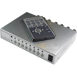 QUAD Video Splitter 4 CCTV Industrial Cameras Colour + Remote Control ACTii AC5086