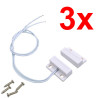 Set 3x Senzor Magnetic Contact Lateral NC Alb pentru Usi Ferestre Sistem de Alarma Cablat Detector ACTii AC3857