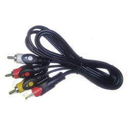 3x RCA CINCH Stecker auf 1x 3.5mm 4-polige Klinke Kabel 3m ACTii AC4743
