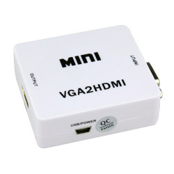 VGA na HDMI převodník s audio adaptérem Full HD 1080p scaler stereo zvuk PC TV monitor projektor ACTii AC8095