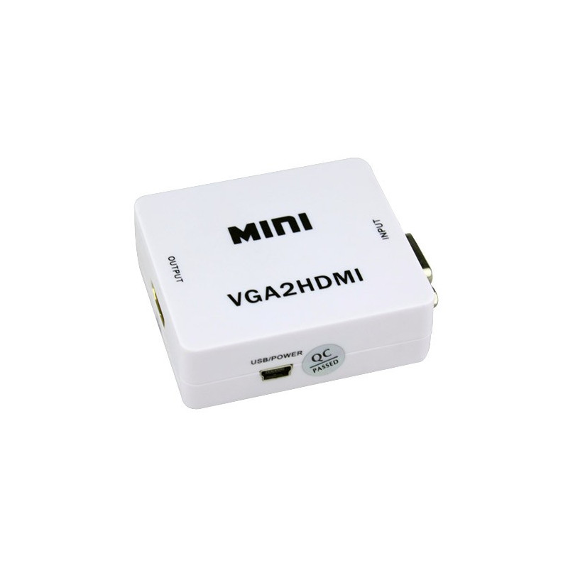 VGA to HDMI Converter with Audio Full HD 1080p Adapter Scaler Stereo Sound PC TV Monitor Projector ACTii AC8095