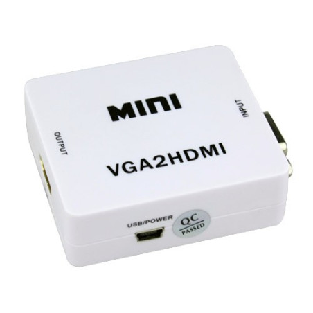 Conversor VGA para HDMI com Áudio Adaptador Full HD 1080p Conversor Escalonador Som Estéreo PC TV Monitor Projetor ACTii AC8095