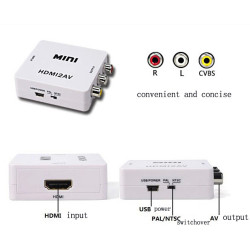HDMI naar AV RCA CVBS Video Audio Stereo Signaalconverter Analoge Composite Adapter PAL NTSC Full HD 1080p Mini ACTii AC2359