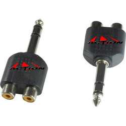 Rozbočovač 2x CINCH zásuvka - JACK zástrčka 6.3mm STEREO ACTii AC4555