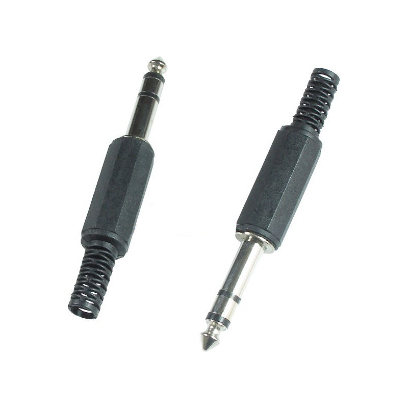 Konektor JACK 6.3mm plastový Stereo na kábel ACTii AC4333