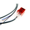 Induktiv nærhetssensor 5mm NPN NO 10-30V DC Rød 3 ledere FLUSH Innebygd FOTEK PL-05N