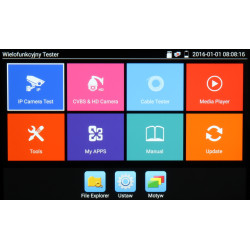 Tester kamer IP Monitor serwisowy LCD 7 AHD CVI TVI CVBS PTZ UTP POE HDMI WIFI ONVIF Multimetr 4K H.265 ACTii CS-H7-70H